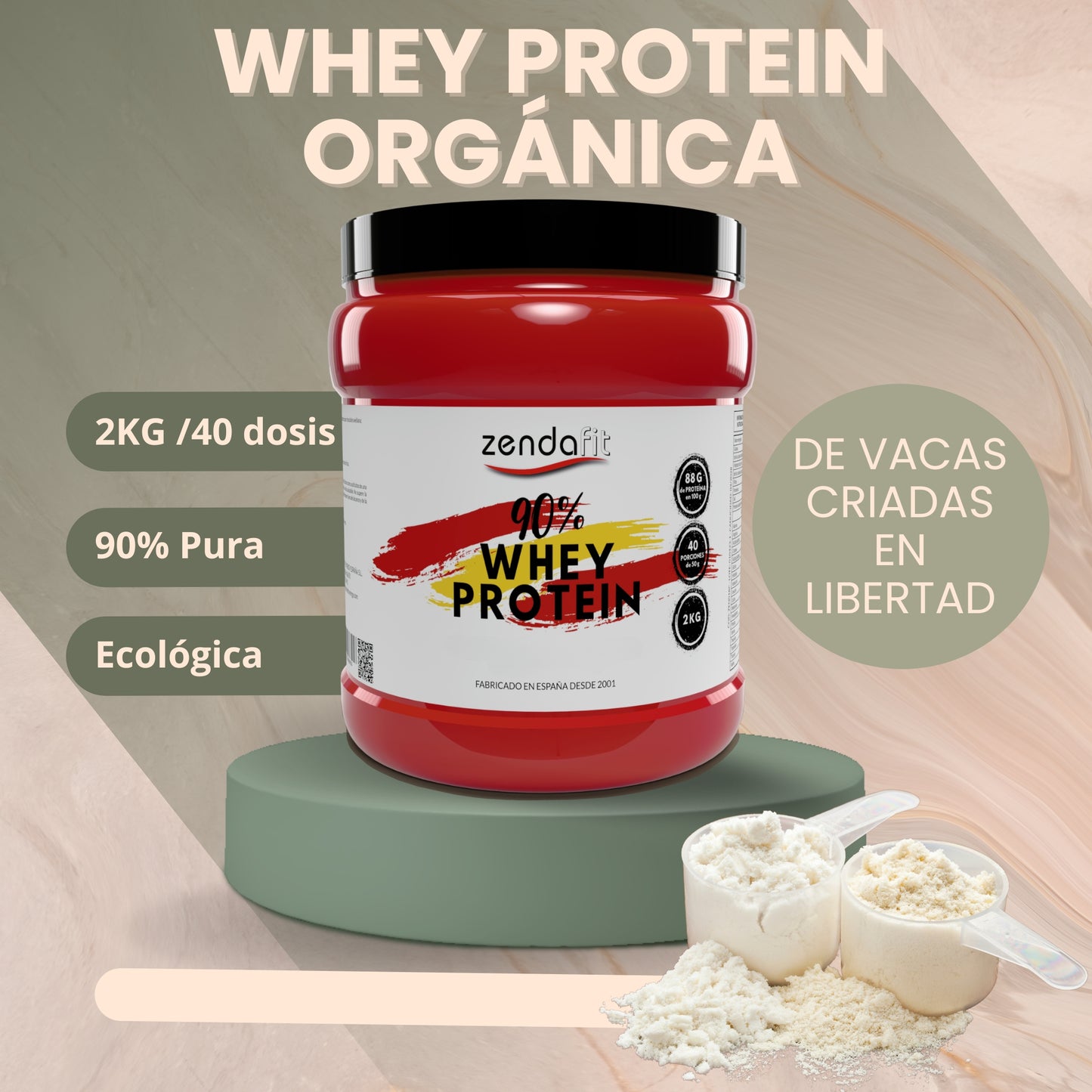ISO Whey Protein 90% (Proteína aislada de suero de leche) - 2 Kilos - 6 sabores