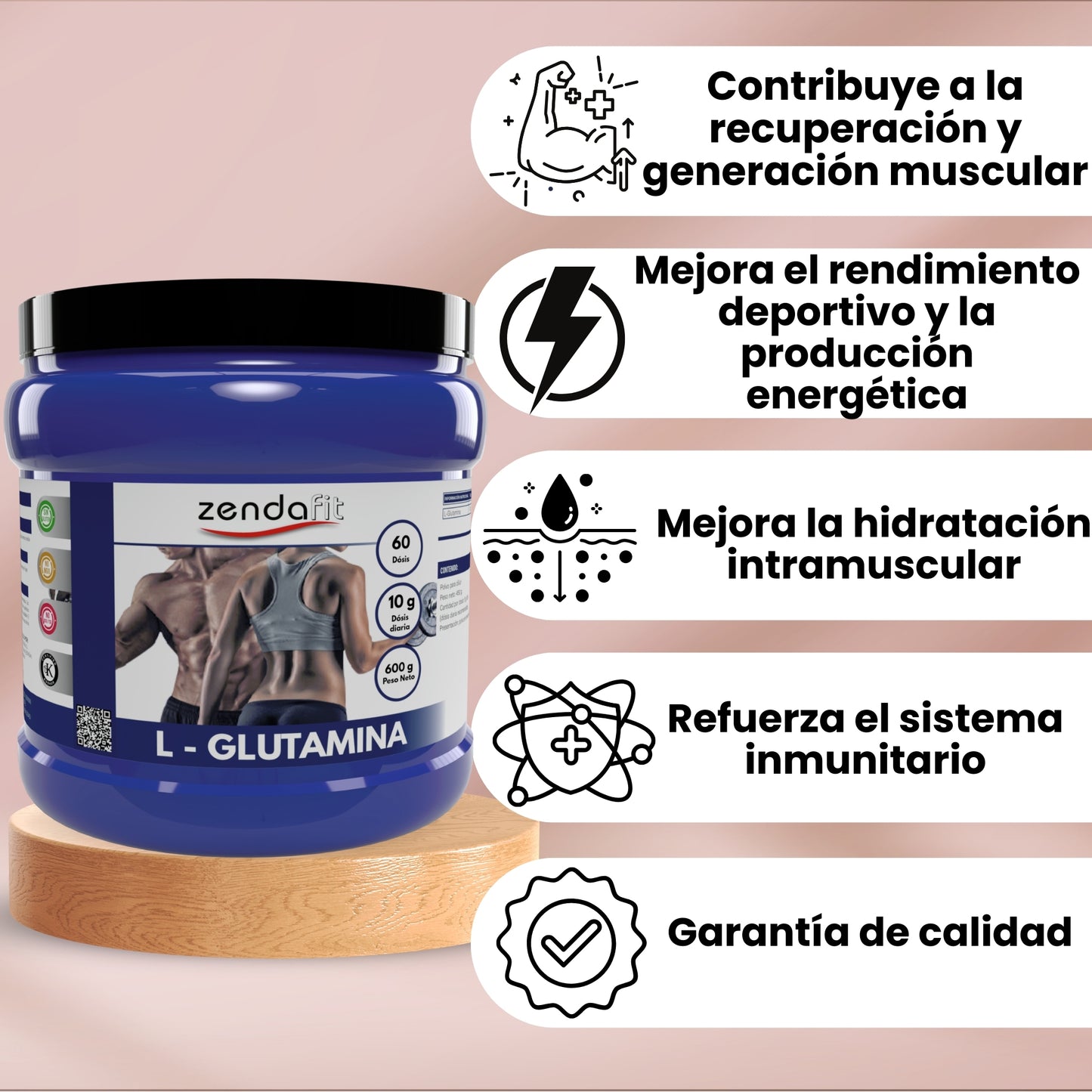 L-glutamina - 600 gramos