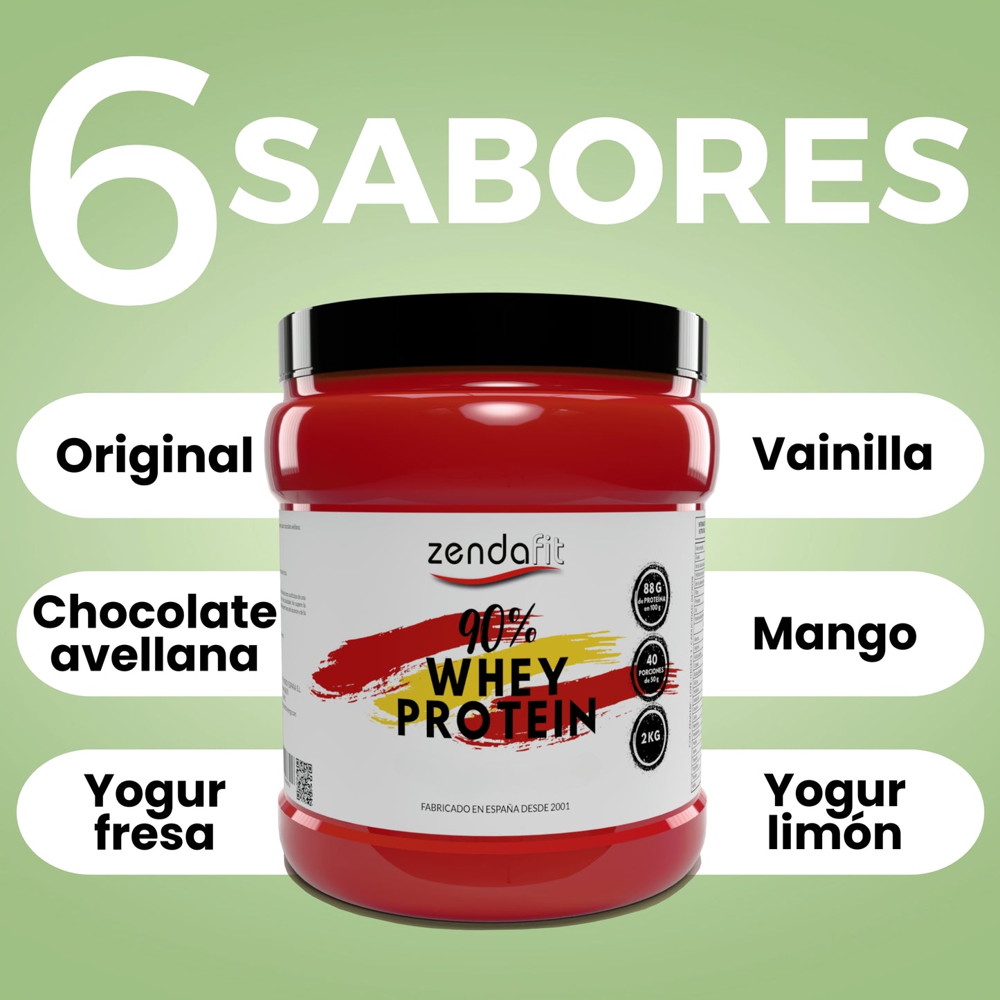 ISO Whey Protein 90% (Proteína aislada de suero de leche) - 2 Kilos - 6 sabores