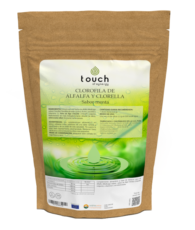 Clorofila de Alfalfa y Clorella (Sabor limón y menta) - Bolsa 150 gramos