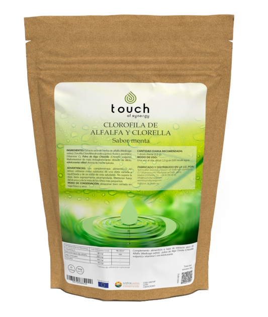 Clorofila de Alfalfa y Clorella (Sabor limón y menta) - Bolsa 150 gramos