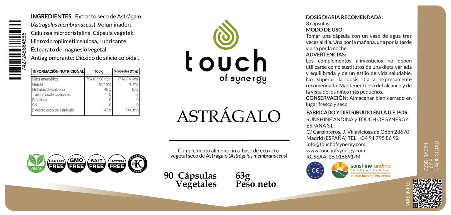 Astrágalo - 90 cápsulas vegetales