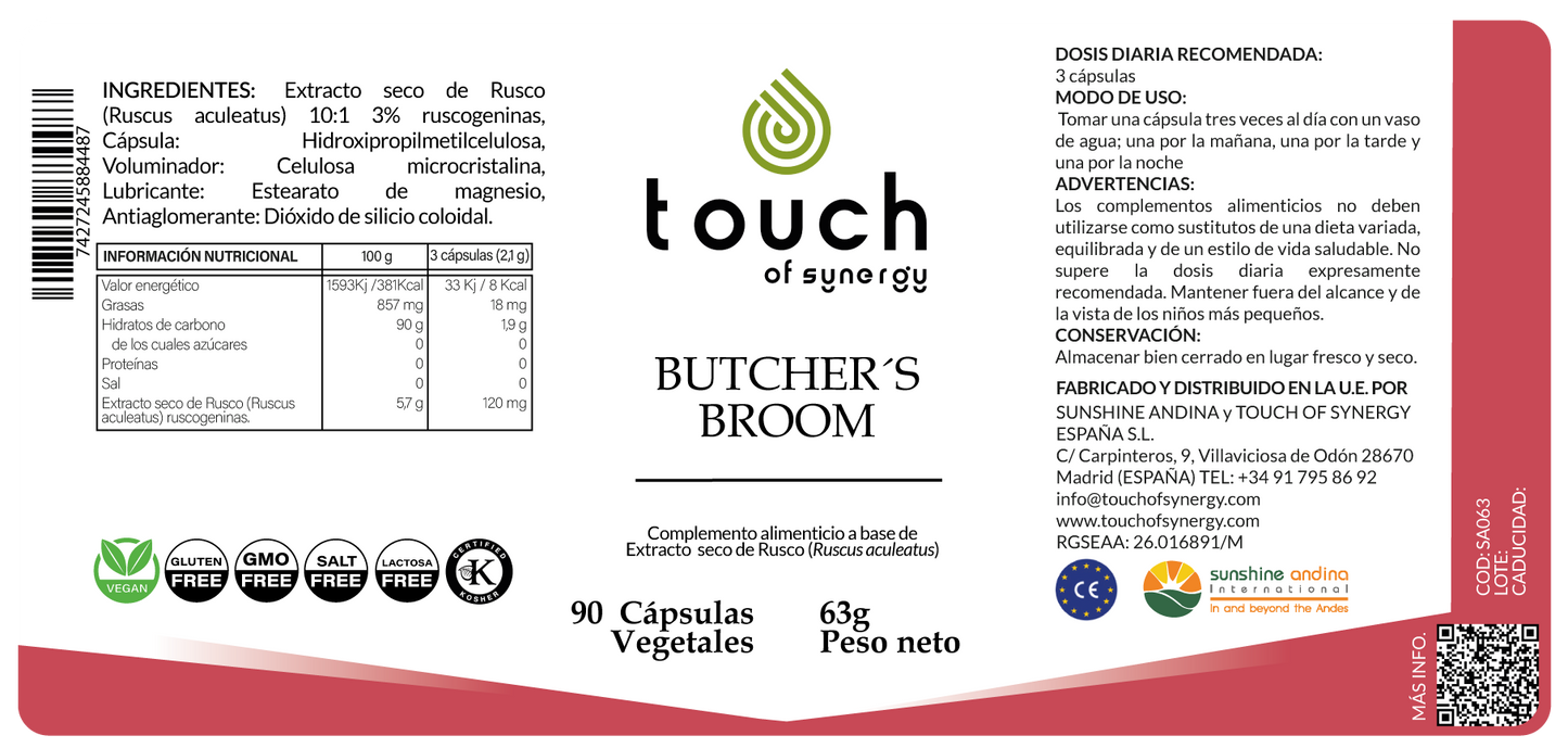 Butcher's Broom - 90 cápsulas vegetales