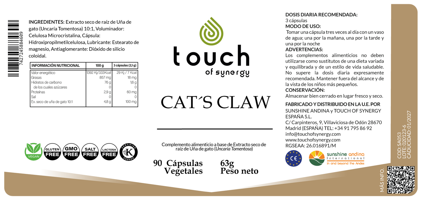 Cat's Claw (Uña de Gato) - 90 cápsulas vegetales