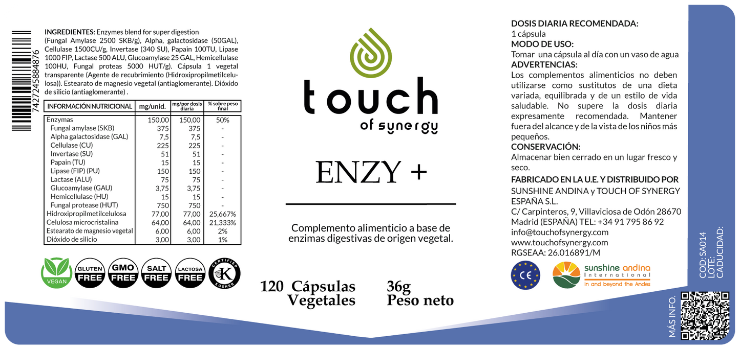 Enzy+ 120 cápsulas vegetales