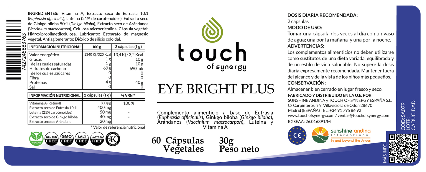 Eye Bright Plus - 60 cápsulas vegetales