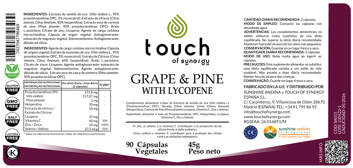 Grape & Pine with Lycopene - 90 cápsulas vegetales