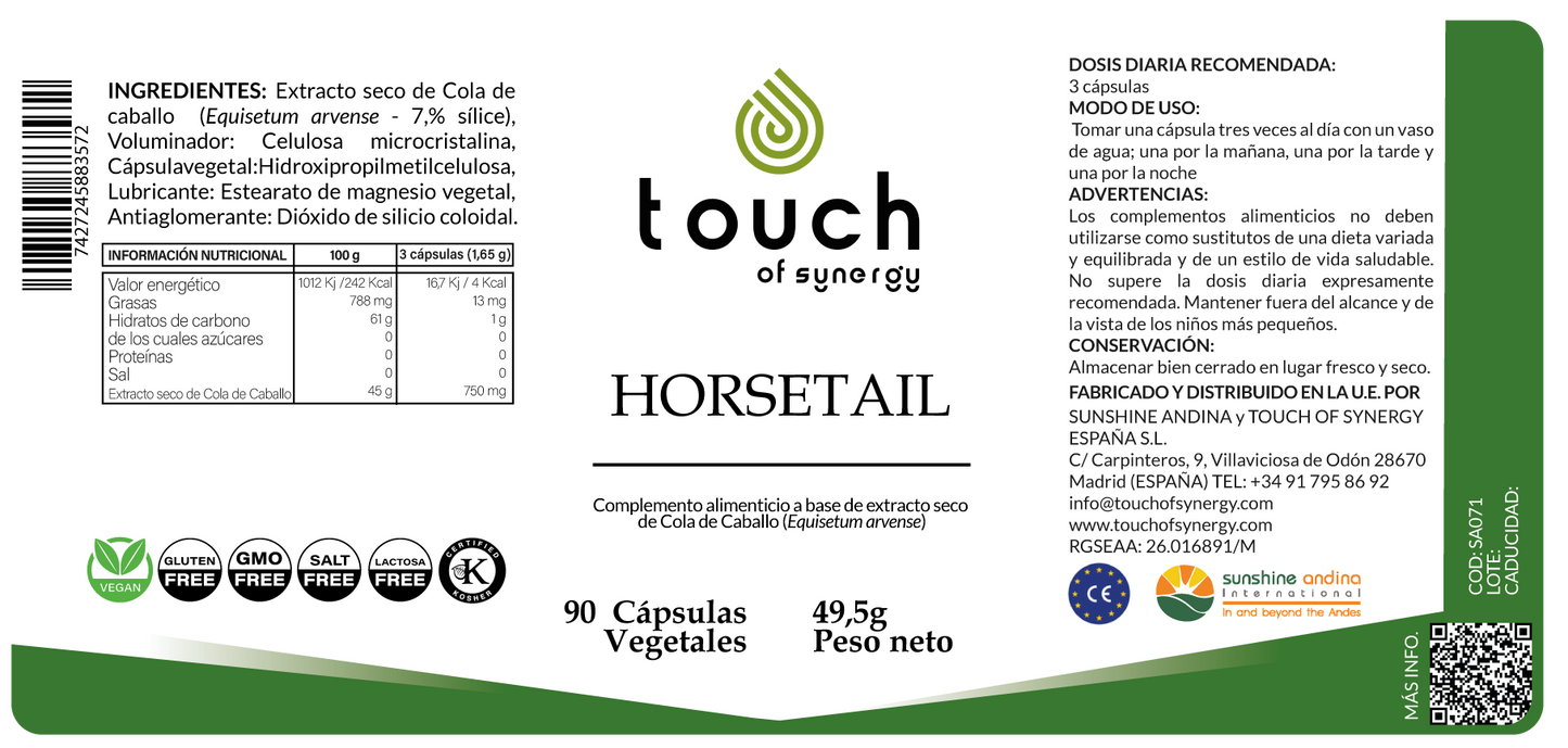 Horsetail (Cola de caballo) - 90 cápsulas vegetales
