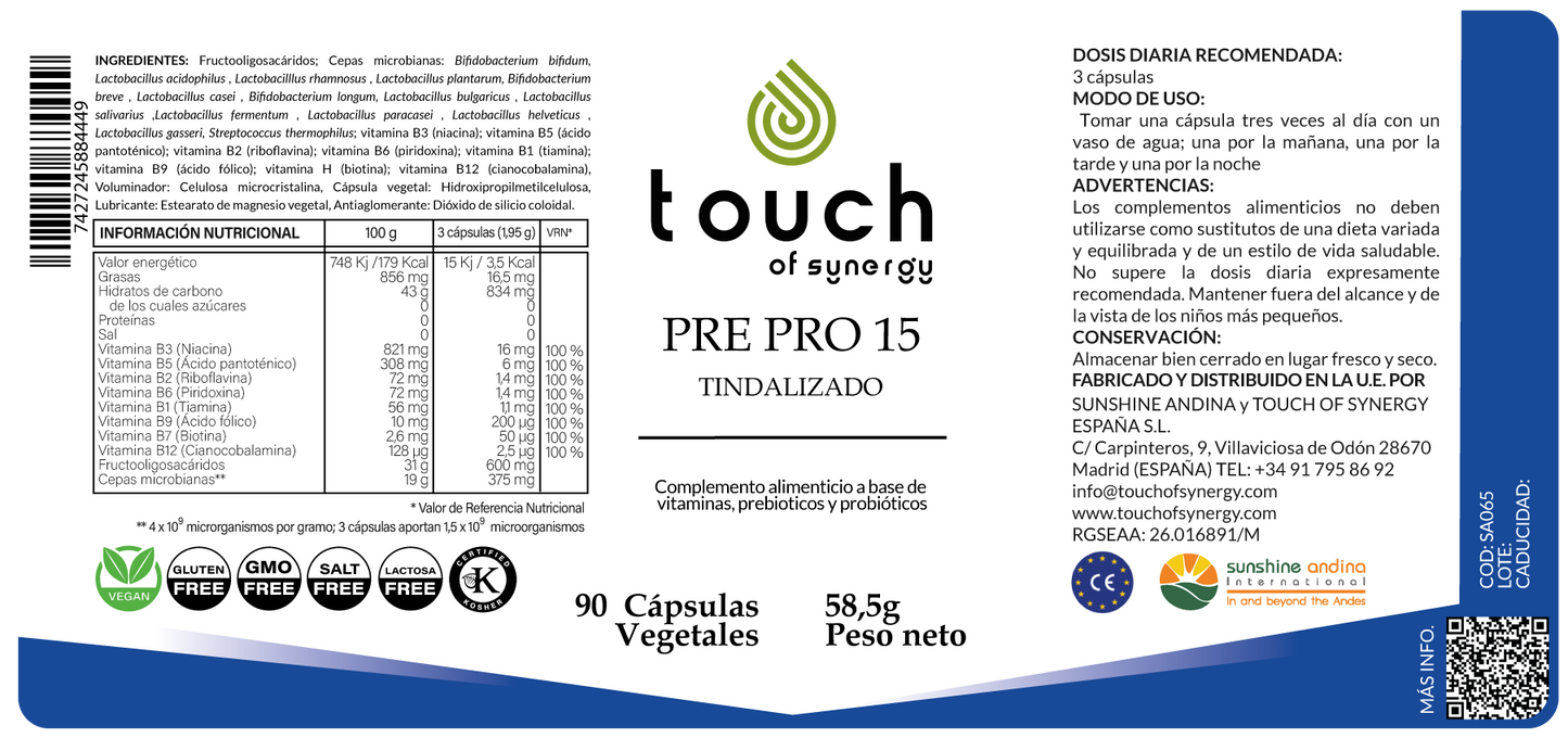 Prebióticos y Probióticos - 90 cápsulas vegetales