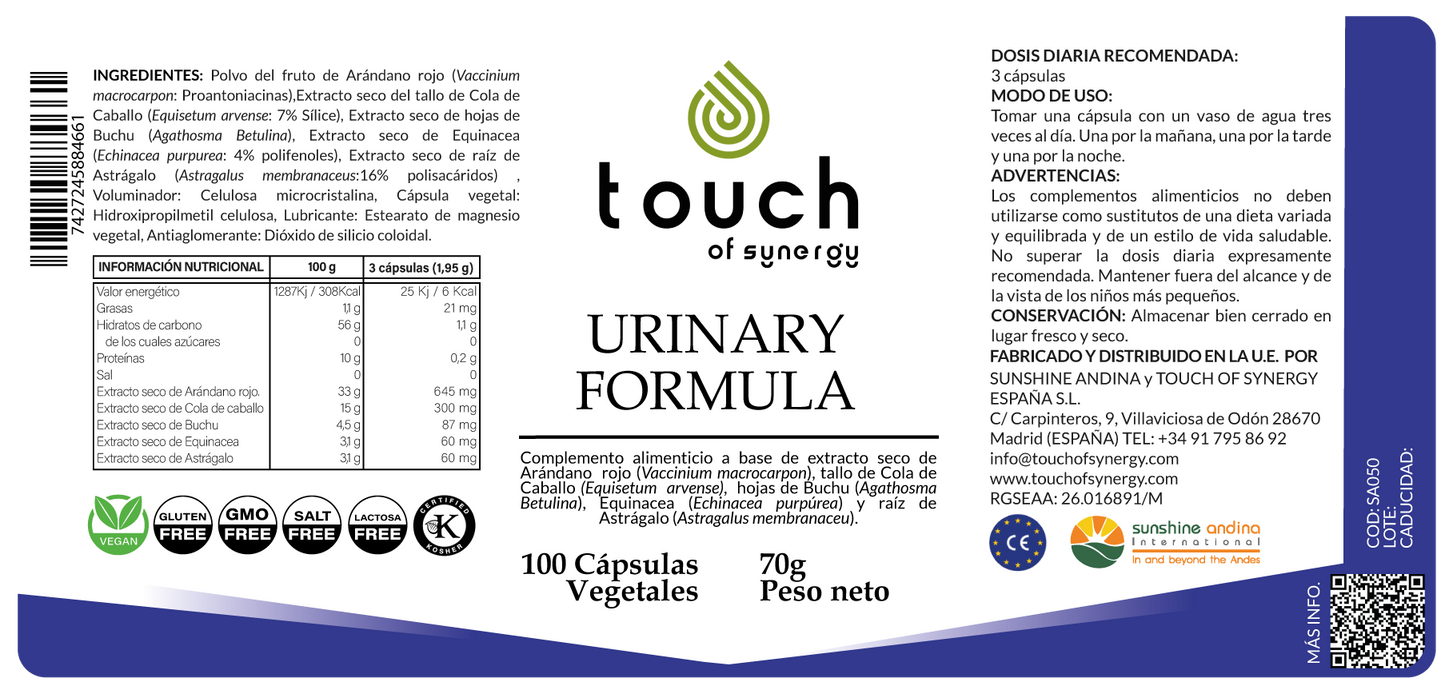 Urinary Formula - 100 cápsulas vegetales