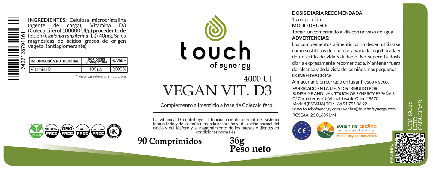 Vitamina D3 4000 UI - 90 Comprimidos