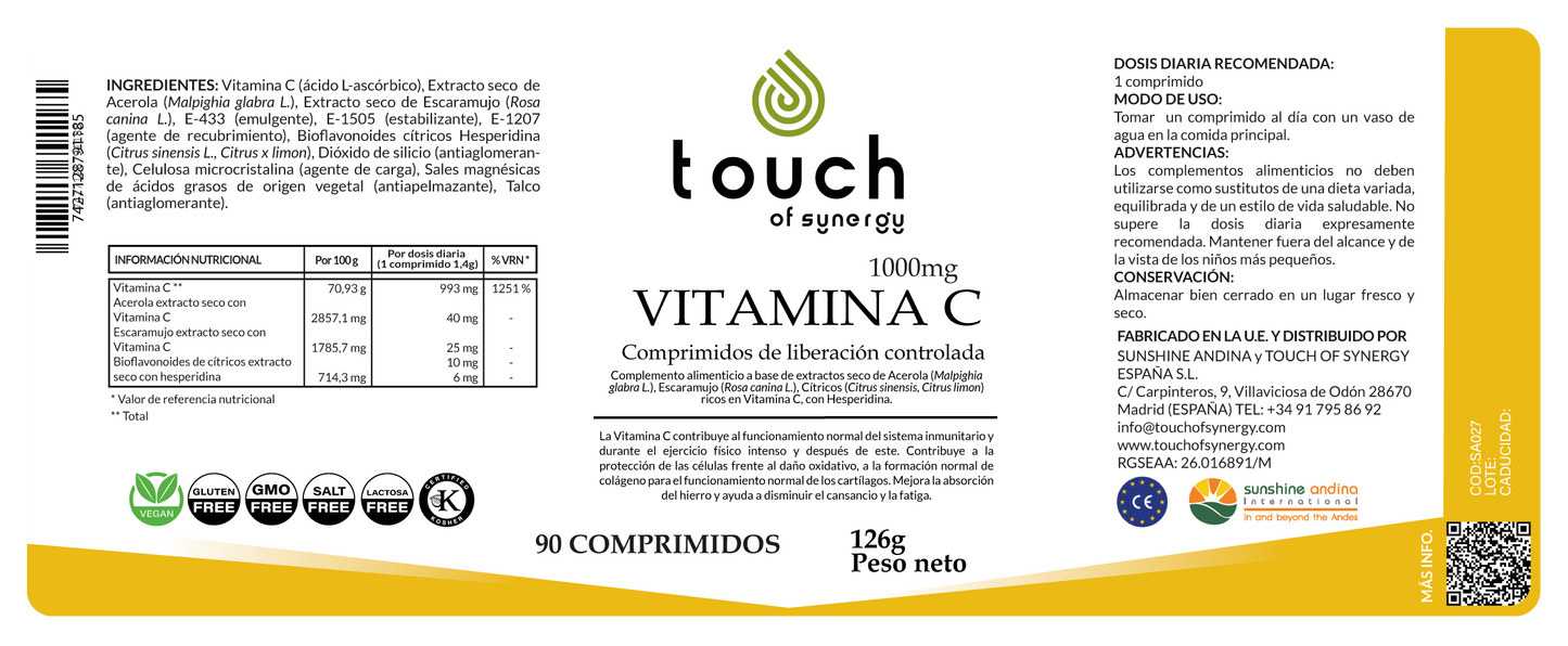 Vitamina C de Liberación controlada (90 cápsulas)