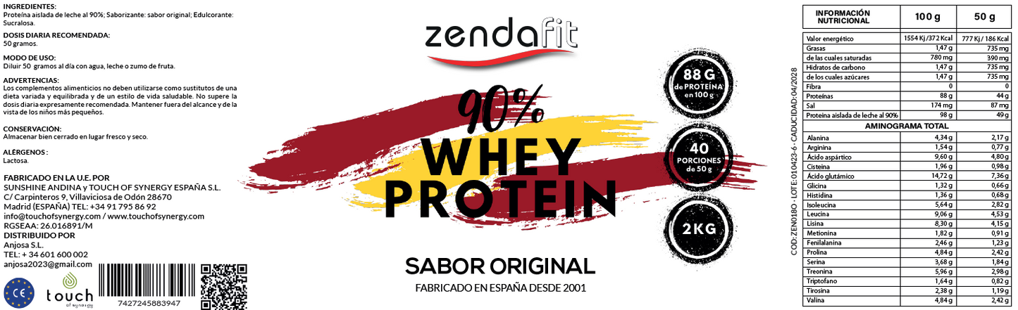 ISO Whey Protein 90% (Proteína aislada de suero de leche) - 2 Kilos - 6 sabores