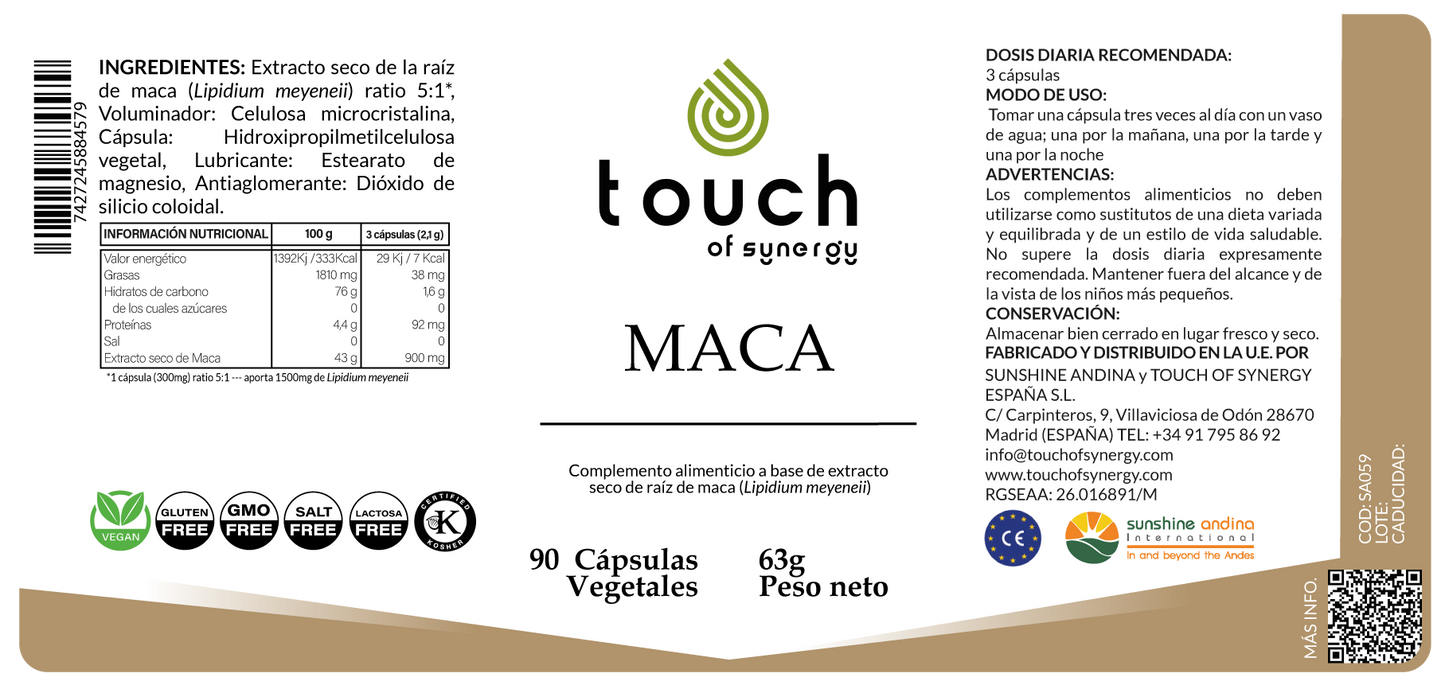 Maca - 90 cápsulas vegetales
